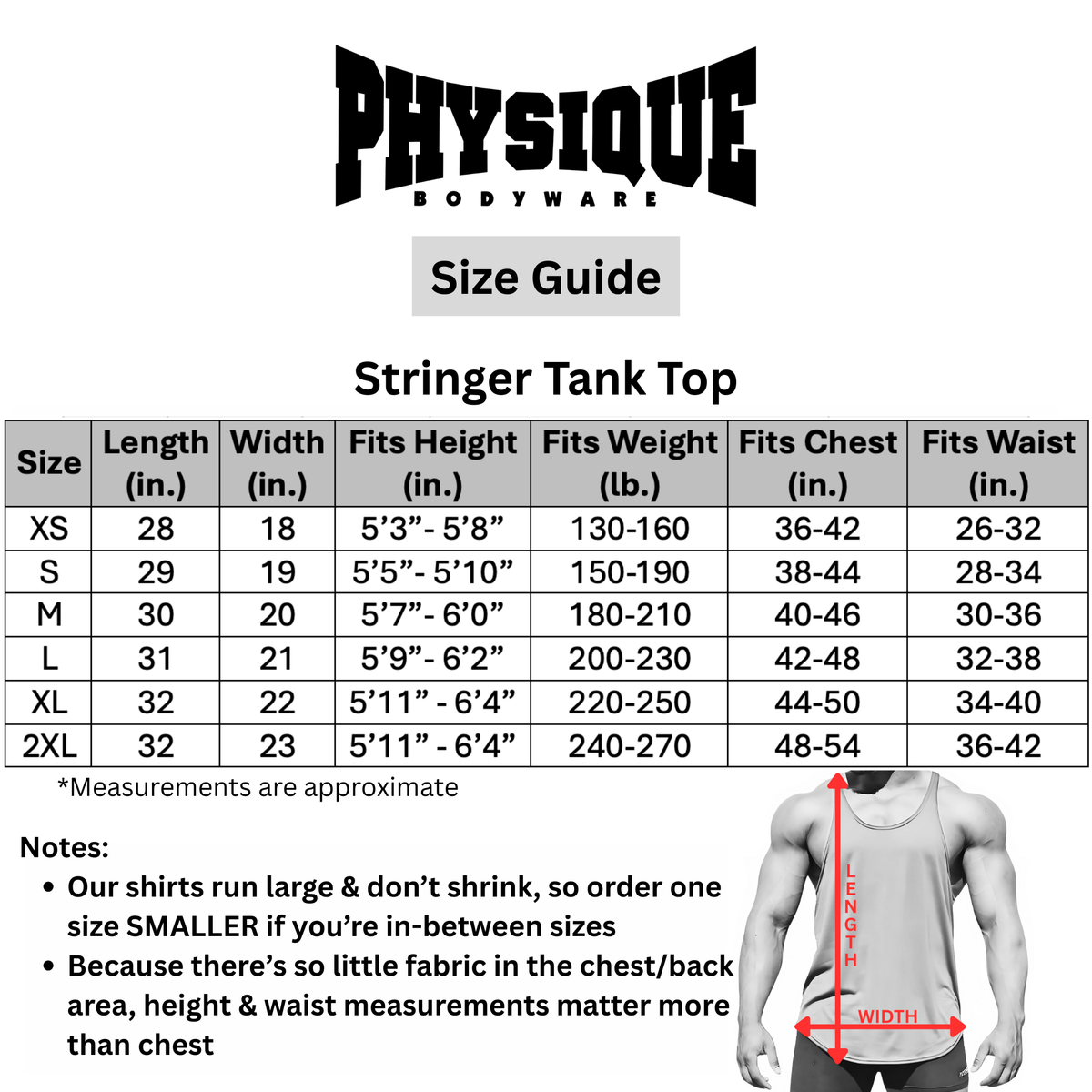 premium stringer tank top