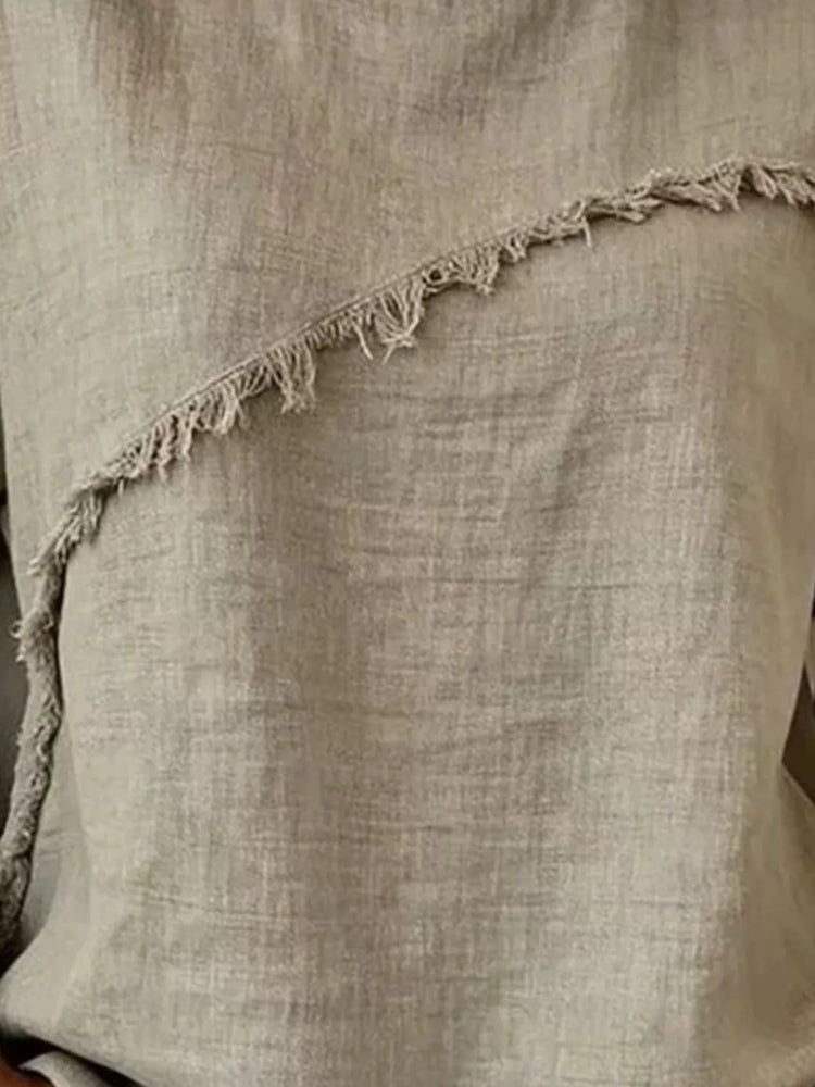 plus size frayed hem short sleeve top