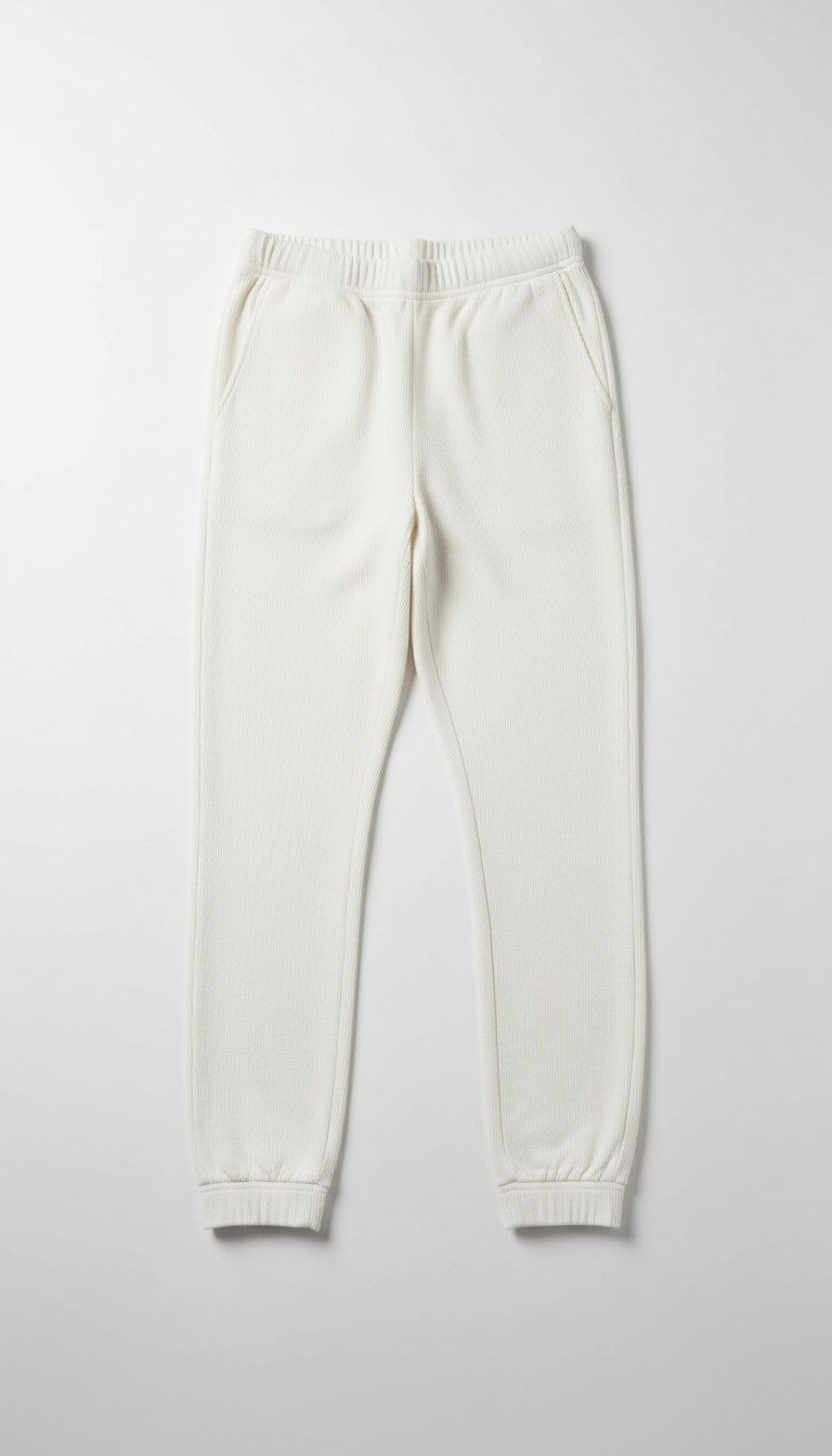 Tapered Joggers in Stone White