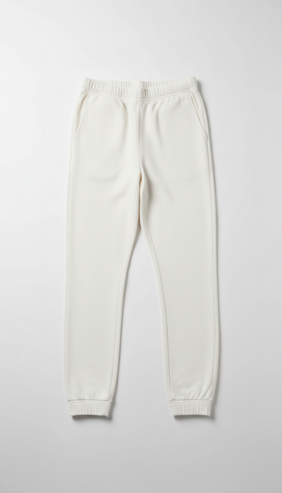 Tapered Joggers in Stone White