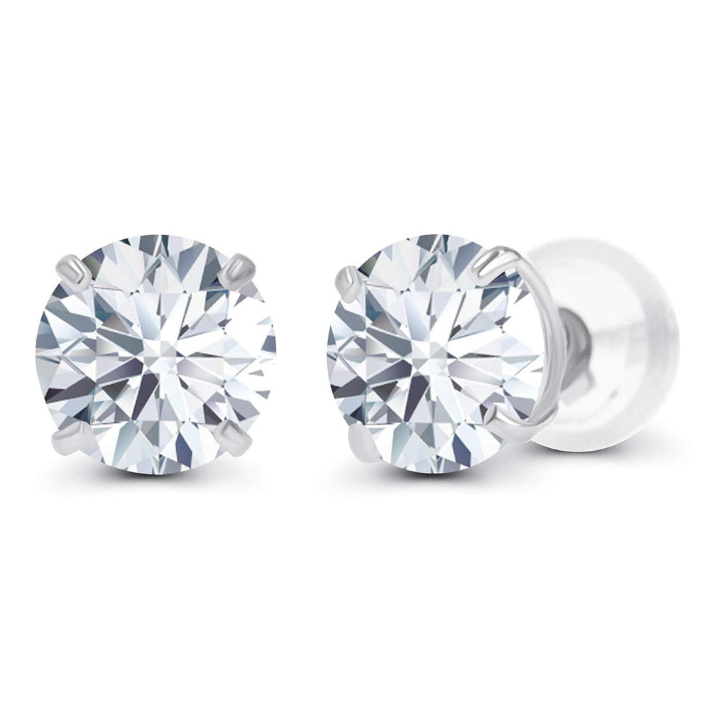 3.00 CTW AGI-Certified Lab-Grown Diamond Stud Earrings in solid 14K Gold – G Color, VS Clarity